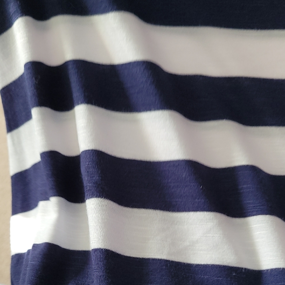 Soft Surroundings Blue & White ¾ Sleeve Tee. Large. - Picture 9 of 12